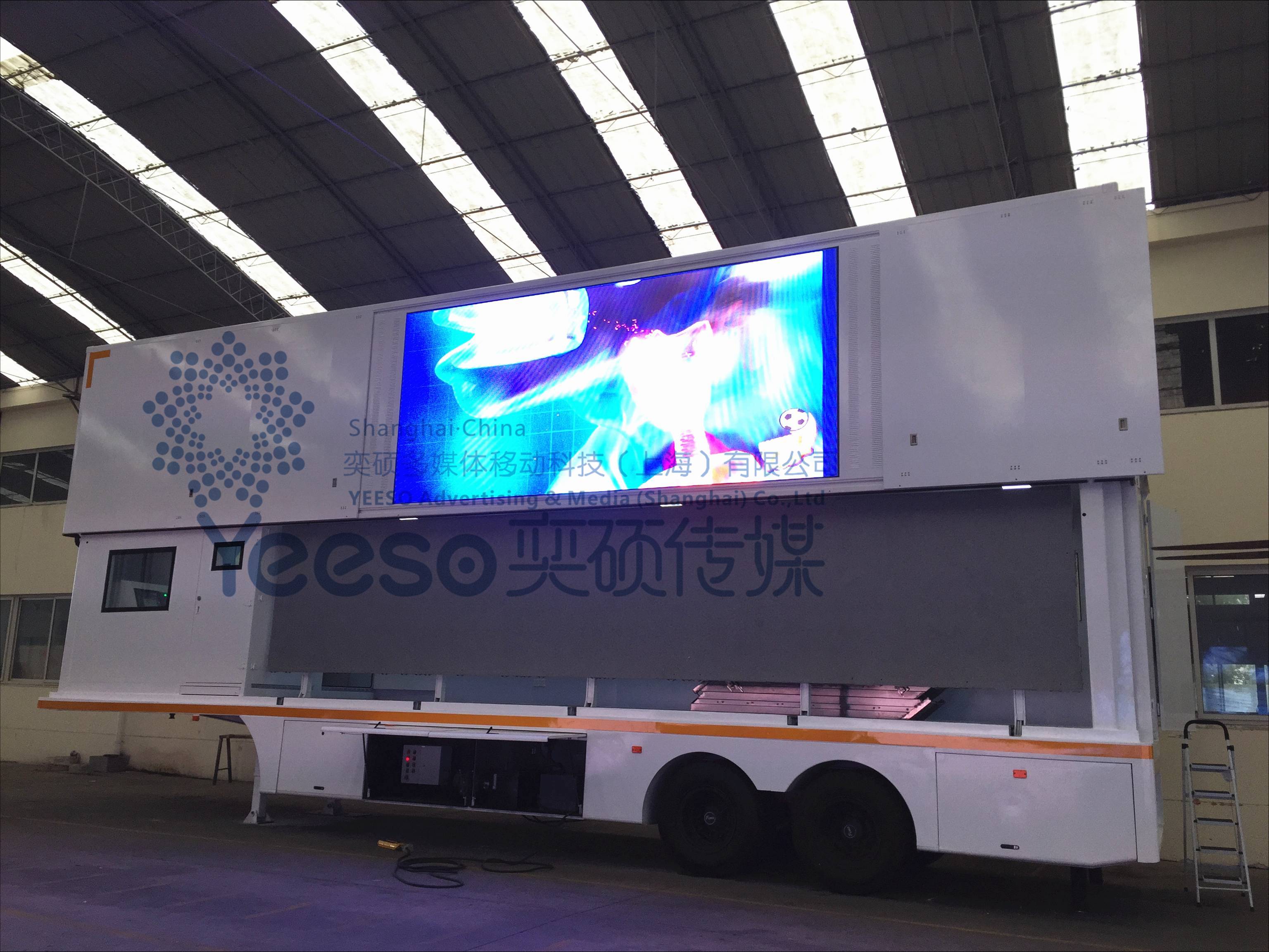 YES-C40 单层集装箱LED移动舞台车路演展示车